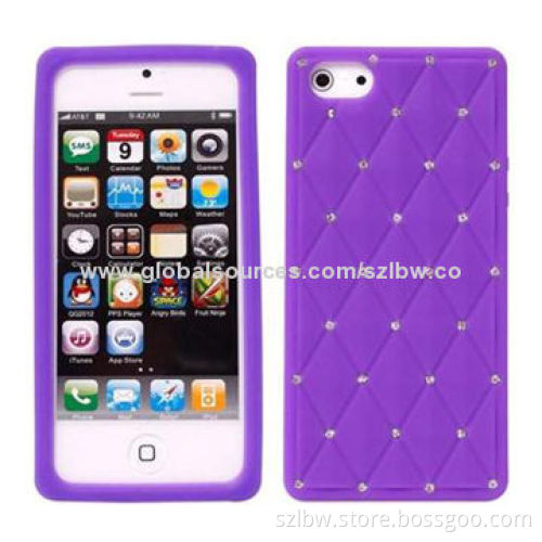 Gypsophila Diamond Encrusted Style Silicone Cases for iPhone 5, Unique Design, Luxury and Hot Sale